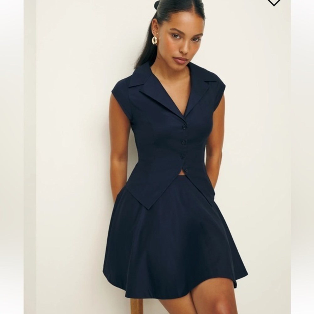 Reformation Chrissa Two Piece Navy NWOT